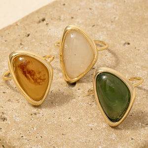 Ornate Resin Stone Ring - Adjustable