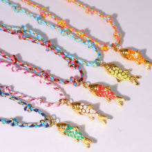 Cotton Rope Chain with Fish Charm Necklace