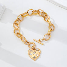 Crystal Heart Toggle Bracelet - Gold