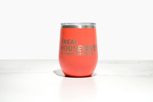 Real Housewives of Morgan Hill  Polar Camel Wine Tumbler - White