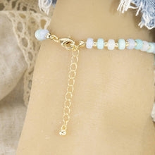 Colorful Rondelle Bead Stretch Beaded Anklet - Aqua