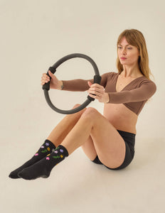 Lucky Honey The Wild Flower Grippy Sock: White