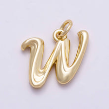 16K Gold Filled 14mm Minimalist Molten Alphabet Initial Letter Charm Bar | Charms-00908 ~ Charms-00933: Letters Set