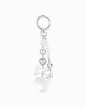 Romantic Heart Coquette Pearl Key Bag Charm - Gold
