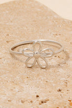 Wire Flower Dainty Band Ring - Silver