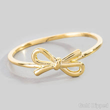 Gold Dipped Ribbon Bow Ring: S