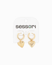 Intricate Western Detail Heart Locket Drop Earrings - Gold