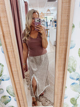 Willow Lane Lace Trim Floral Midi Skirt - Mint/Pink