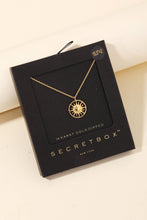 Secret Box Gold Dipped Circle Sun Pendant Necklace - Silver