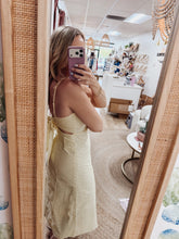 Buttercream Eyelet Spagehtti Strap Tie Back Midi Dress - Butter Yellow