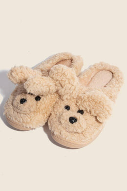 Fluffy Cute Dog Slippers - Fit Up to Size 8.5