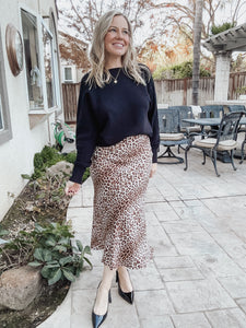 Wild Side Animal Print Midi Skirt