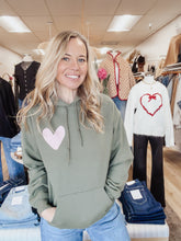 What’s the Best That Could Happen Heart Hoodie - Military Green