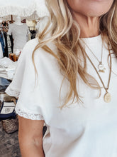 Z SUPPLY Marika Lace Trim Muscle Tee - Cloud