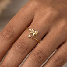 Gold Dipped Bow Ribbon Flower Ring: Silver