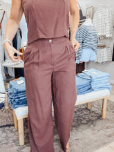 Z SUPPLY Magnolia Wide Leg Trouser Pant - Chocolate Cherry
