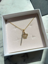 Skinny Cable Charm Bar Necklace 20" - Gold