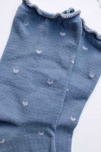 Mini Heart Ruffle Cotton Blend Socks: White/Silver