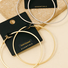 Gold Dipped Large Latch Hoop Earrings - Silver
