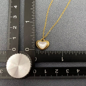 18K Gold Plated Heart Shaped Shell Charm Necklace