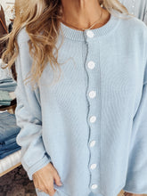 Morning Harbor Oversized Button Down Cardigan - Light Blue
