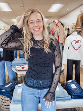 Velvet Heart Mesh Top - Midnight