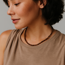 Natural Stone Beads Single Strand Necklace: Malachite Green