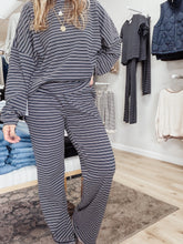 Off Duty Multi Striped Knit Pants - Navy Multi