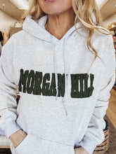 Morgan Hill Hoodie - Grey with Green Letters