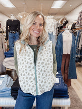 Meadow Wander Floral Zip Up Puffer Vest