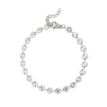 18K Gold PVD Stainless Steel Sunburst Chain Bracelet: Stainless