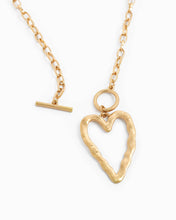 Large Hammered Heart Toggle Necklace