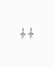 Droopy Bow Drop Huggie Earrings - Silver