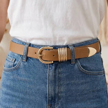 Multi Ring Leather Belt - Black/Gold