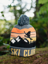 Ski Club Beanie Winter Knit Hat with Pom Pom for Skiing and Snow Sports