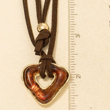 Acrylic Triangle Pendant Faux Suede Cord Necklace