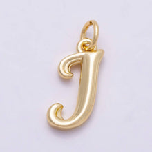 16K Gold Filled 14mm Minimalist Molten Alphabet Initial Letter Charm Bar | Charms-00908 ~ Charms-00933: Letters Set