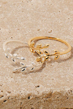 Metallic Leaf Branch Open Band Ring - Gold