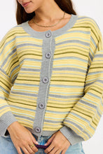 BUTTON UP ROUND NECK CARDIGAN: PURPLE BURGUNDY MULTI