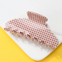 Polka Dot Hair Claw Clip - Banana/Brown
