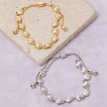 Metallic Sea Shell Link Chain Bracelet - Silver