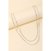 Double Chain Bead Layered Necklace - Gold