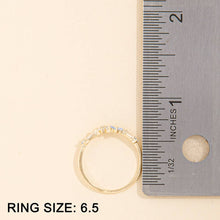 Gold Dipped Twin Flower Cz Band Ring: Gold