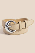Round Buckle Rough Leather Belt