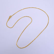 24K Gold Filled 1.2mm Triple Twist Snake Chain 18in Necklace