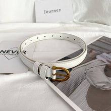 RETRO FASHION SIMPLE DECORATIVE THIN BELT - COFFEE