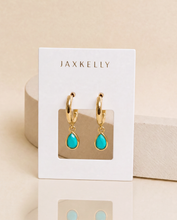 Teardrop Charm Hoop - Turquoise
