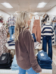 Woodland Cozy Button Down Shirt - Coffee Bean