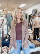 Hawthorne Open Front Cardigan With Front Patch Pockets - Hazelnut