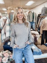 Thatcher Grey and White Marbled Knit Sweater